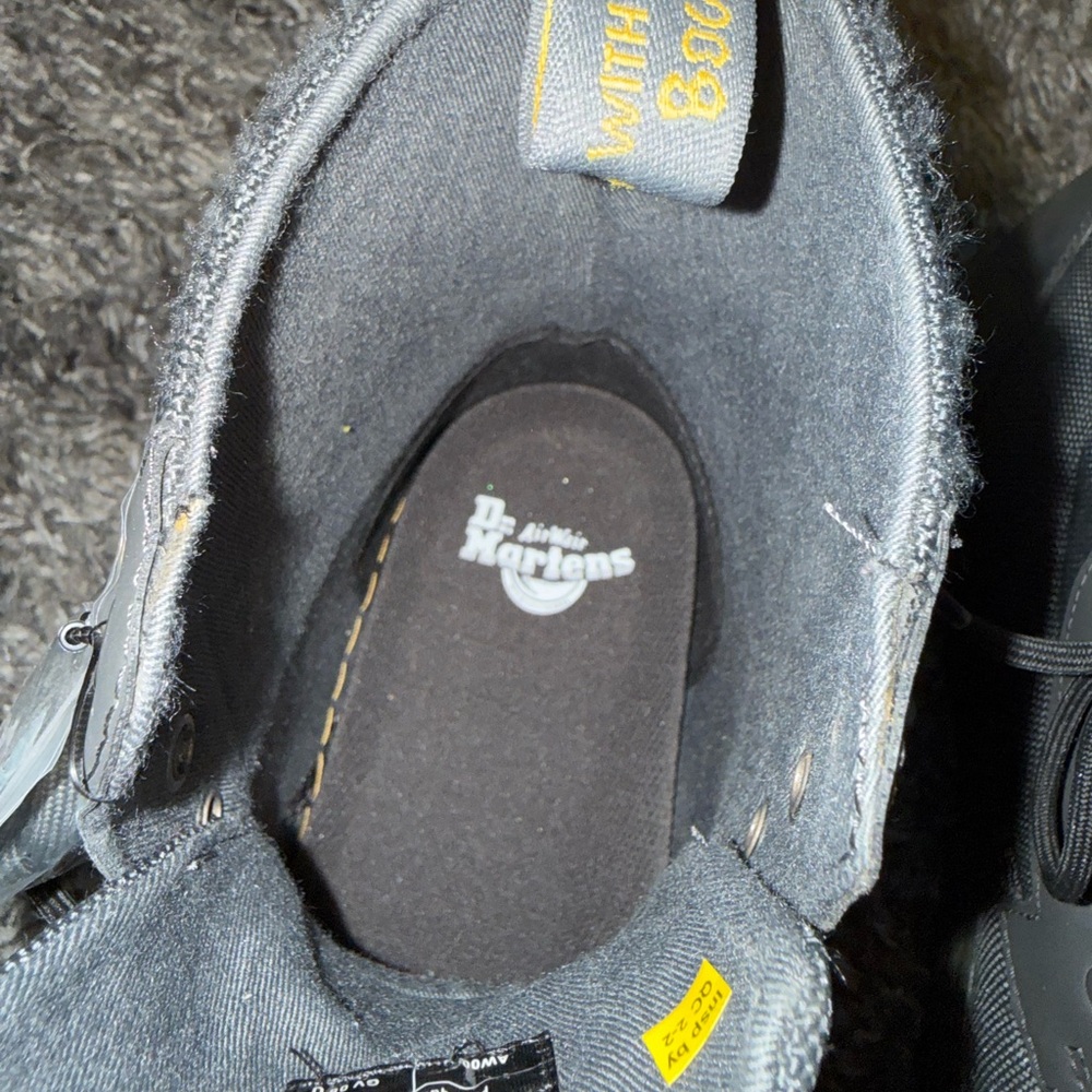 Dr. Martens Black Lace-Up Canvas Combat Boots - Picture 6 of 8